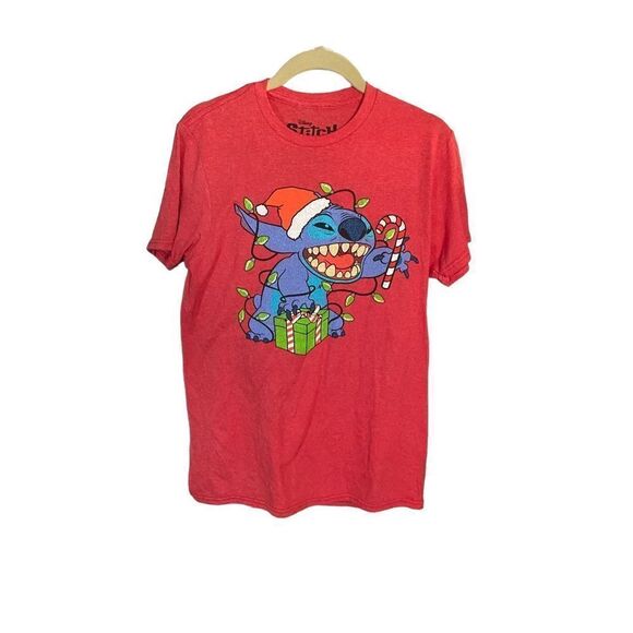 NWT Disney, Lilo, and stitch Merry stitchmas short sleeve, red T-shirt, size sma - Picture 2 of 4